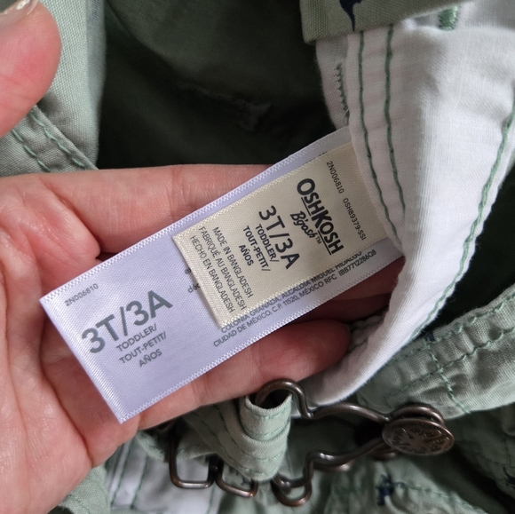 Kitestrings plaid overalls and OshKosh dino overall shorts size boys 3T - Picture 4 of 5